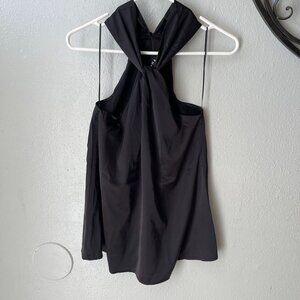 Black Halter Neck Sleeveless Top By J.Nna